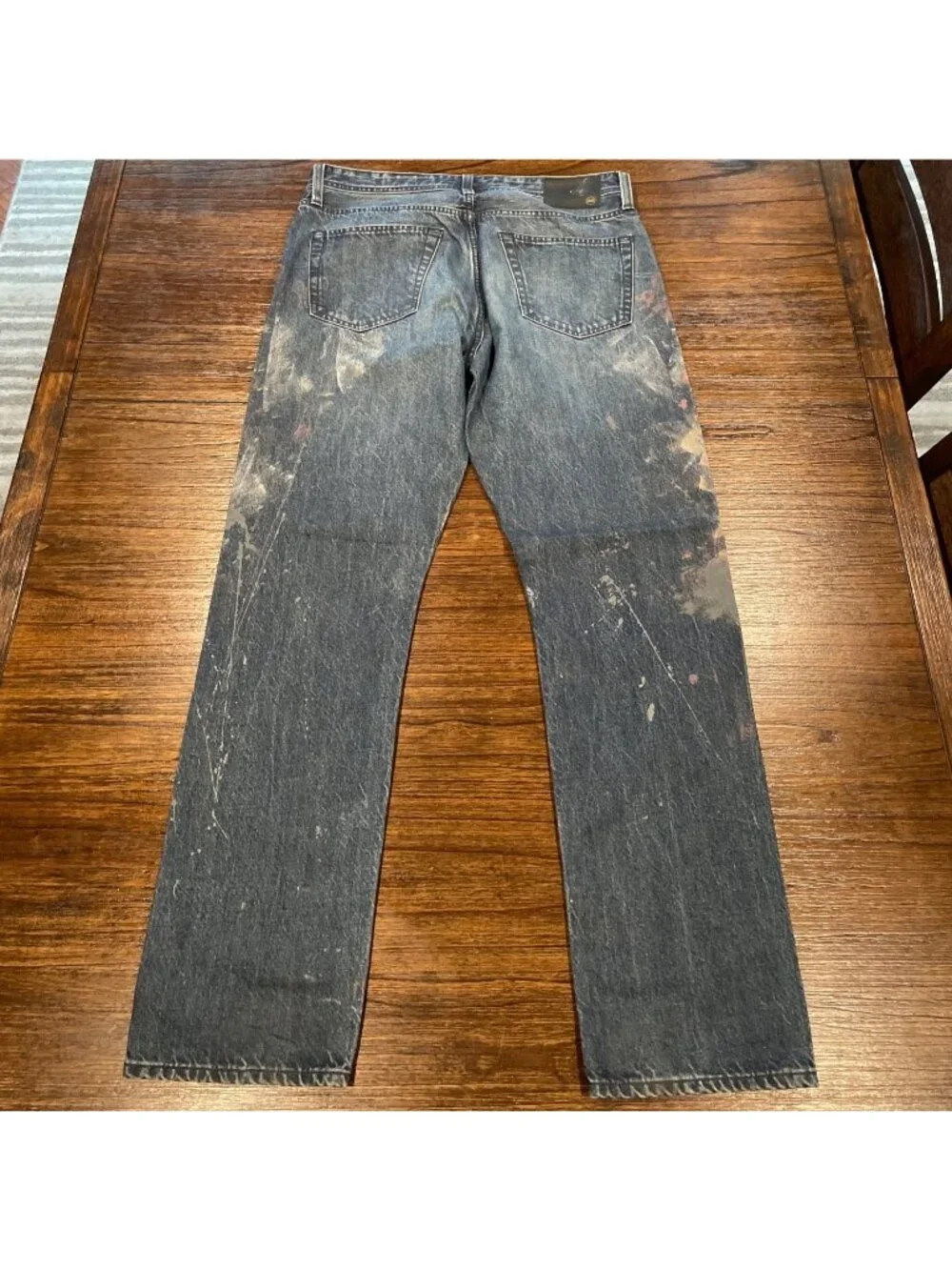 AG-ED Owens Athletic Jean Mens 32x33 Paint Splatter Festival Grunge Distressed